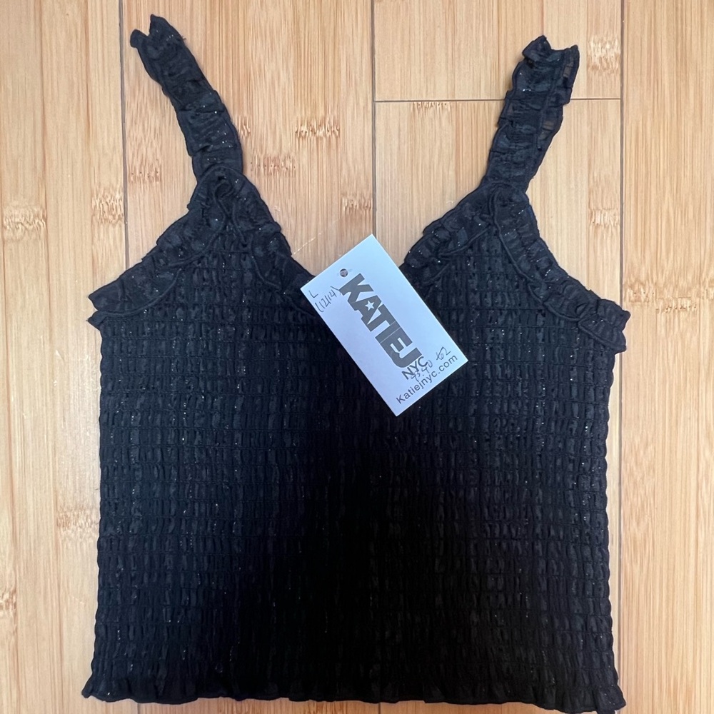 Katie J NYC black sparkle tank top 🖤 NWT